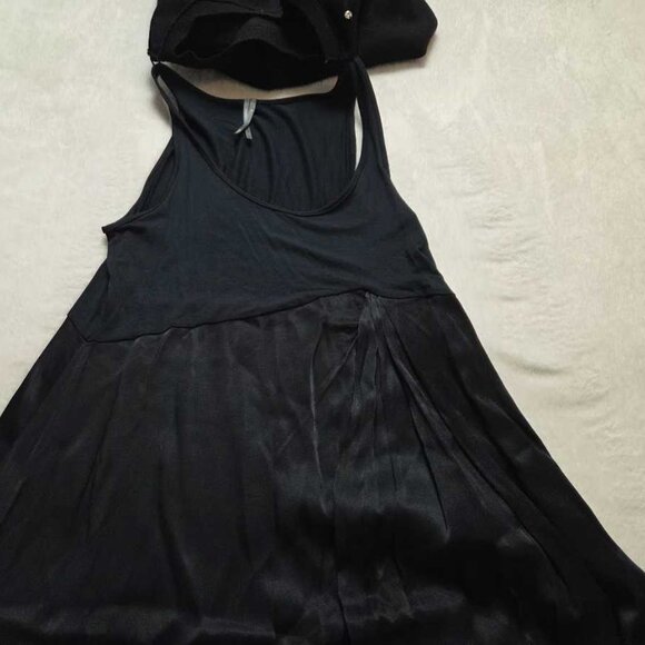 New M By Anthropologie the Gemini cap-sleeve Twofer sweater + dress set in blac - Picture 5 of 12